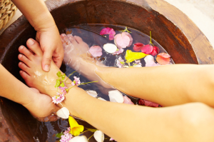 Reflexology and warm stone reflexology at Cove Wellness Detox Spa, La Jolla, CA